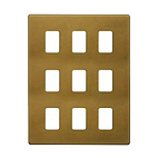 The Belgravia Collection Old Brass 9 Gang RM Rectangular Module Grid Switch Plate