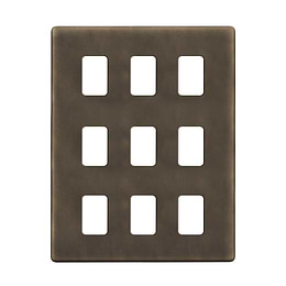Vintage Brass 9 Gang Grid Plate
