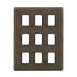 The Westminster Collection Vintage Brass 9 Gang RM Rectangular Module Grid Switch Plate