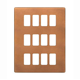 The Chiswick Collection Antique Copper 12 Gang RM Rectangular Module Grid Switch Plate