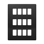 The Camden Collection Matt Black 12 Gang RM Rectangular Module Grid Switch Plate