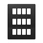 The Camden Collection Matt Black 12 Gang RM Rectangular Module Grid Switch Plate