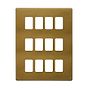 The Belgravia Collection Old Brass 12 Gang RM Rectangular Module Grid Switch Plate