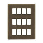 The Westminster Collection Vintage Brass 12 Gang RM Rectangular Module Grid Switch Plate