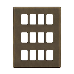 The Westminster Collection Vintage Brass 12 Gang RM Rectangular Module Grid Switch Plate