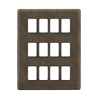 Vintage Brass 12 Gang Grid Plate