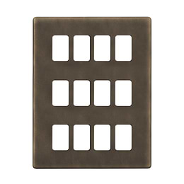 Vintage Brass 12 Gang Grid Plate
