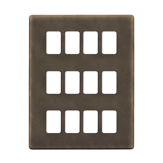 The Westminster Collection Vintage Brass 12 Gang RM Rectangular Module Grid Switch Plate