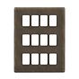 The Westminster Collection Vintage Brass 12 Gang RM Rectangular Module Grid Switch Plate