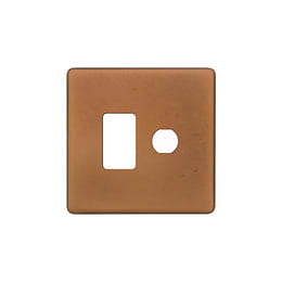 The Chiswick Collection Antique Copper 2 Gang 1RM+1CM Dual Module Grid Switch Plate