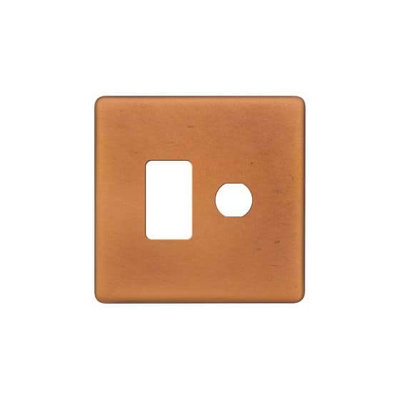 The Chiswick Collection Antique Copper 2 Gang 1RM+1CM Dual Module Grid Switch Plate