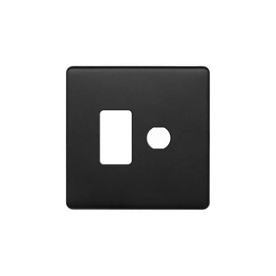 The Camden Collection Matt Black 2 Gang 1RM+1CM Dual Module Grid Switch Plate