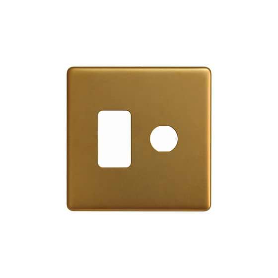 Soho Lighting Antique Gold 2 Gang 1RM+1CM Dual Module Grid Switch Plate