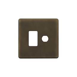 The Westminster Collection Vintage Brass 2 Gang 1RM+1CM Dual Module Grid Switch Plate