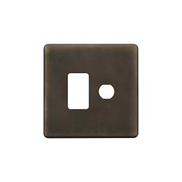 The Westminster Collection Vintage Brass 2 Gang 1RM+1CM Dual Module Grid Switch Plate