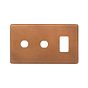 The Chiswick Collection Antique Copper 3 Gang 1RM+2CM Dual Module Grid Switch Plate