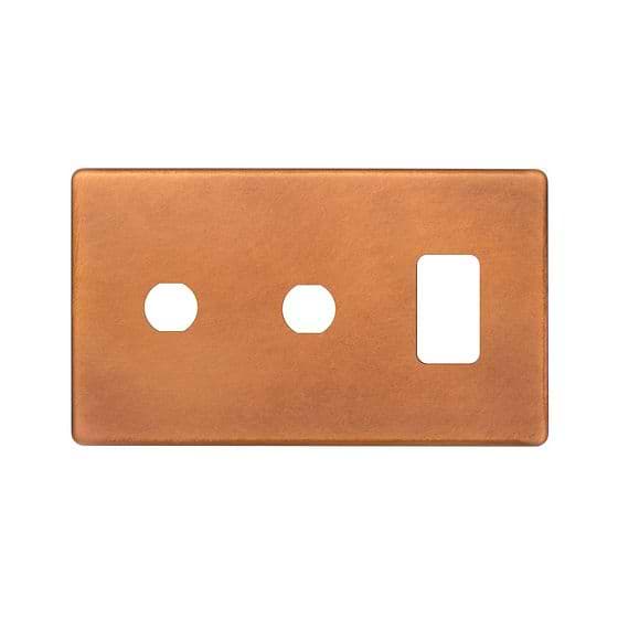 The Chiswick Collection Antique Copper 3 Gang 1RM+2CM Dual Module Grid Switch Plate