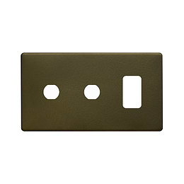 The Eton Collection Bronze 3 Gang 1RM+2CM Dual Module Grid Switch Plate