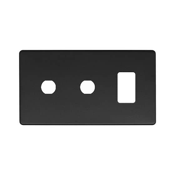 The Camden Collection Matt Black 3 Gang 1RM+2CM Dual Module Grid Switch Plate