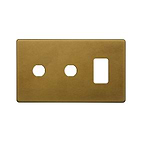 The Belgravia Collection Old Brass 3 Gang 1RM+2CM Dual Module Grid Switch Plate