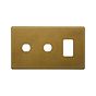 The Belgravia Collection Old Brass 3 Gang 1RM+2CM Dual Module Grid Switch Plate