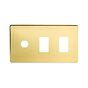 The Savoy Collection Brushed Brass 3 Gang 2RM+1CM Dual Module Grid Switch Plate