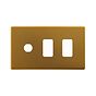 Soho Lighting Antique Gold 3 Gang 2RM+1CM Dual Module Grid Switch Plate