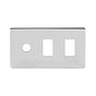 The Finsbury Collection Polished Chrome 3 Gang 2RM+1CM Dual Module Grid Switch Plate