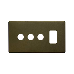 The Eton Collection Bronze 4 Gang 1RM+3CM Dual Module Grid Switch Plate