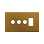 Soho Lighting Antique Gold 4 Gang 1RM+3CM Dual Module Grid Switch Plate