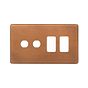 The Chiswick Collection Antique Copper 4 Gang 2RM+2CM Dual Module Grid Switch Plate