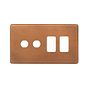 The Chiswick Collection Antique Copper 4 Gang 2RM+2CM Dual Module Grid Switch Plate
