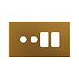 Soho Lighting Antique Gold 4 Gang 2RM+2CM Dual Module Grid Switch Plate