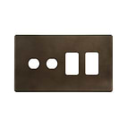 The Westminster Collection Vintage Brass 4 Gang 2RM+2CM Dual Module Grid Switch Plate