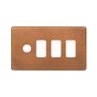 The Chiswick Collection Antique Copper 4 Gang 3RM+1CM Dual Module Grid Switch Plate