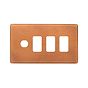 The Chiswick Collection Antique Copper 4 Gang 3RM+1CM Dual Module Grid Switch Plate