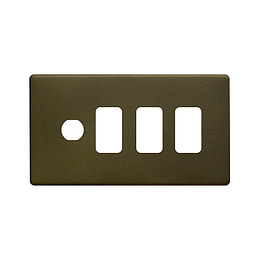 The Eton Collection Bronze 4 Gang 3RM+1CM Dual Module Grid Switch Plate