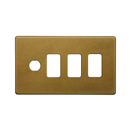 The Belgravia Collection Old Brass 4 Gang 3RM+1CM Dual Module Grid Switch Plate