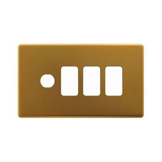 Soho Lighting Antique Gold 4 Gang 3RM+1CM Dual Module Grid Switch Plate