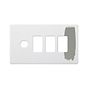 Soho Lighting Primed Paintable 4 Gang 3RM+1CM Dual Module Grid Plate