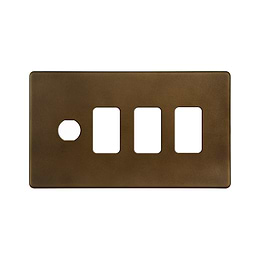 The Westminster Collection Vintage Brass 4 Gang 3RM+1CM Dual Module Grid Switch Plate