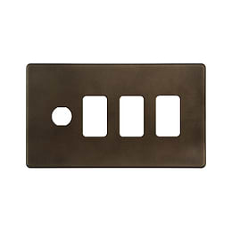 The Westminster Collection Vintage Brass 4 Gang 3RM+1CM Dual Module Grid Switch Plate