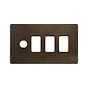 The Westminster Collection Vintage Brass 4 Gang 3RM+1CM Dual Module Grid Switch Plate