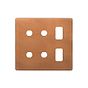 The Chiswick Collection Antique Copper 6 Gang 2RM+4CM Dual Module Grid Switch Plate