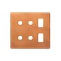 The Chiswick Collection Antique Copper 6 Gang 2RM+4CM Dual Module Grid Switch Plate