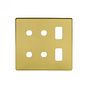 The Savoy Collection Brushed Brass 6 Gang 2RM+4CM Dual Module Grid Switch Plate