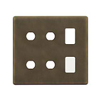 The Westminster Collection Vintage Brass 6 Gang 2RM+4CM Dual Module Grid Switch Plate