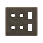 The Westminster Collection Vintage Brass 6 Gang 2RM+4CM Dual Module Grid Switch Plate