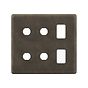 The Westminster Collection Vintage Brass 6 Gang 2RM+4CM Dual Module Grid Switch Plate