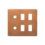 The Chiswick Collection Antique Copper 6 Gang 4RM+2CM Dual Module Grid Switch Plate
